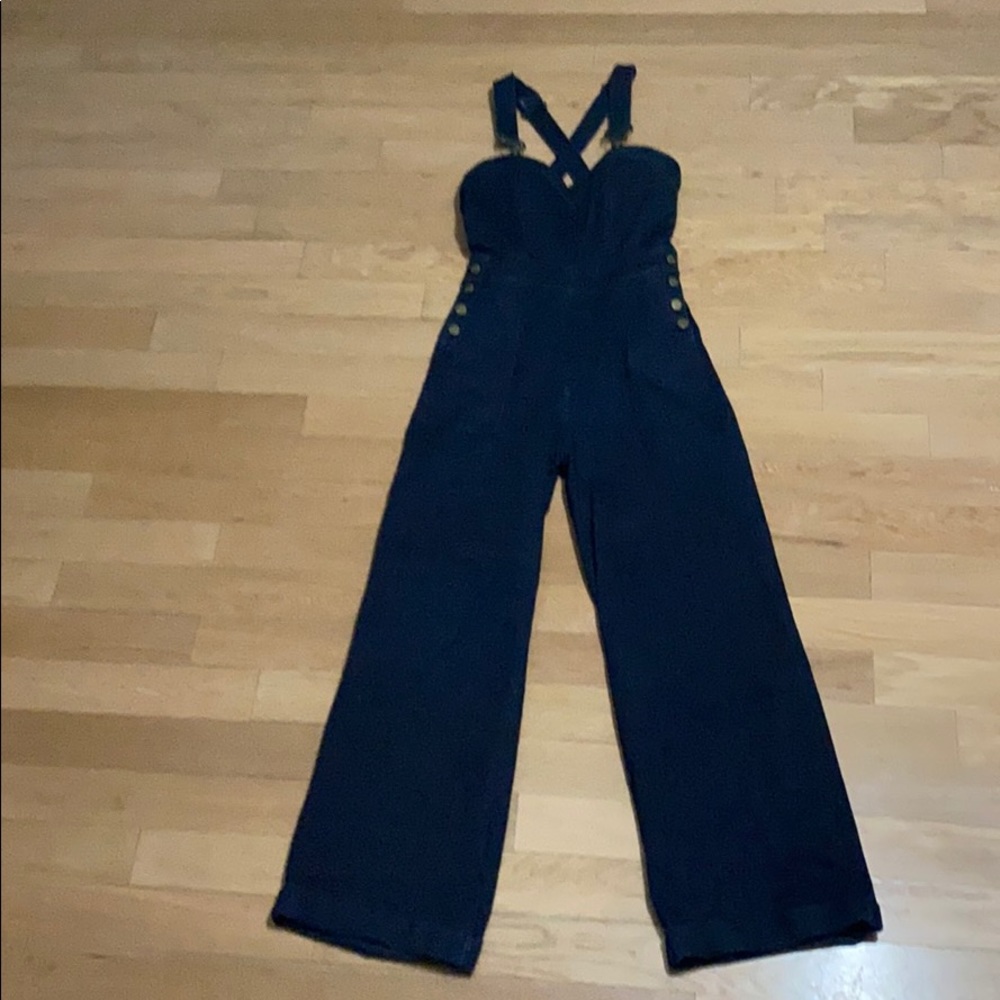 Dark denim, stretch overalls, Voodoo Vixen, M.